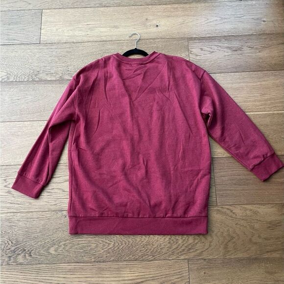 ✨ Tommy Hilfiger Iconic Logo Crewneck Sweatshirt – Size L, Burgundy – NWT! ✨ - Picture 5 of 5